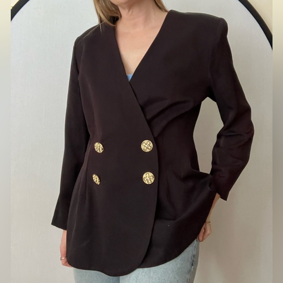 Mr Donovan Vintage Black Taffeta Blazzer (16) - Picture 11 of 11